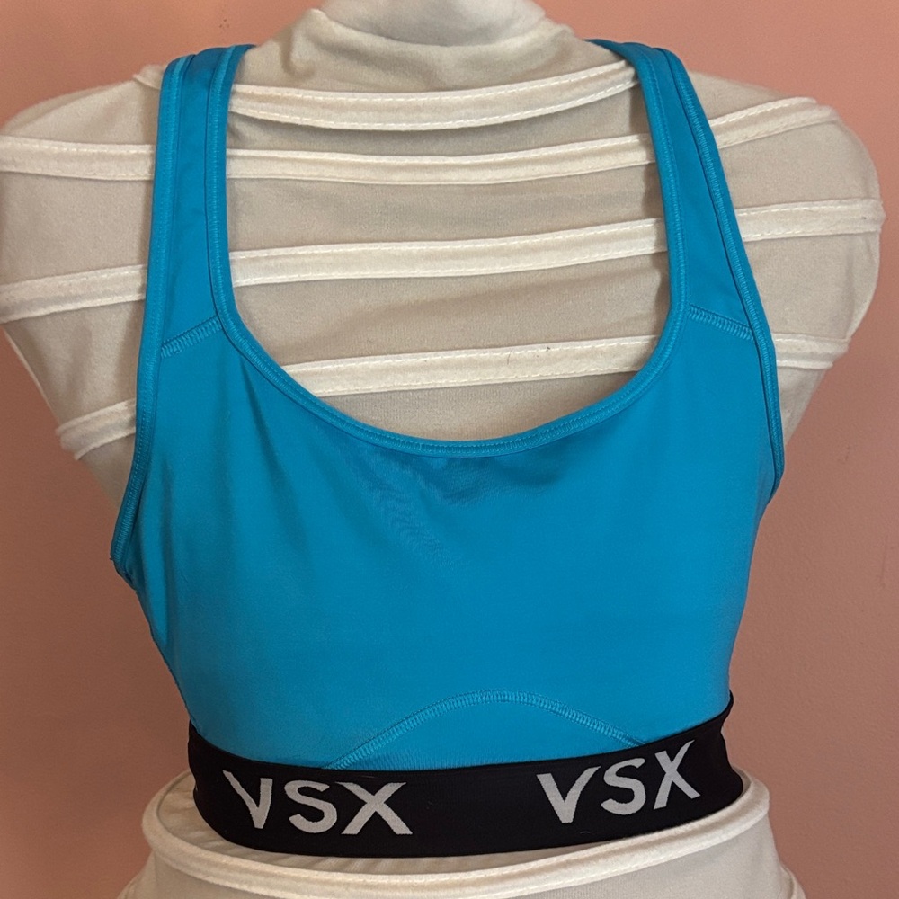 VSX Vibrant Blue Athletic Bra Razorback Victoria Secret Small